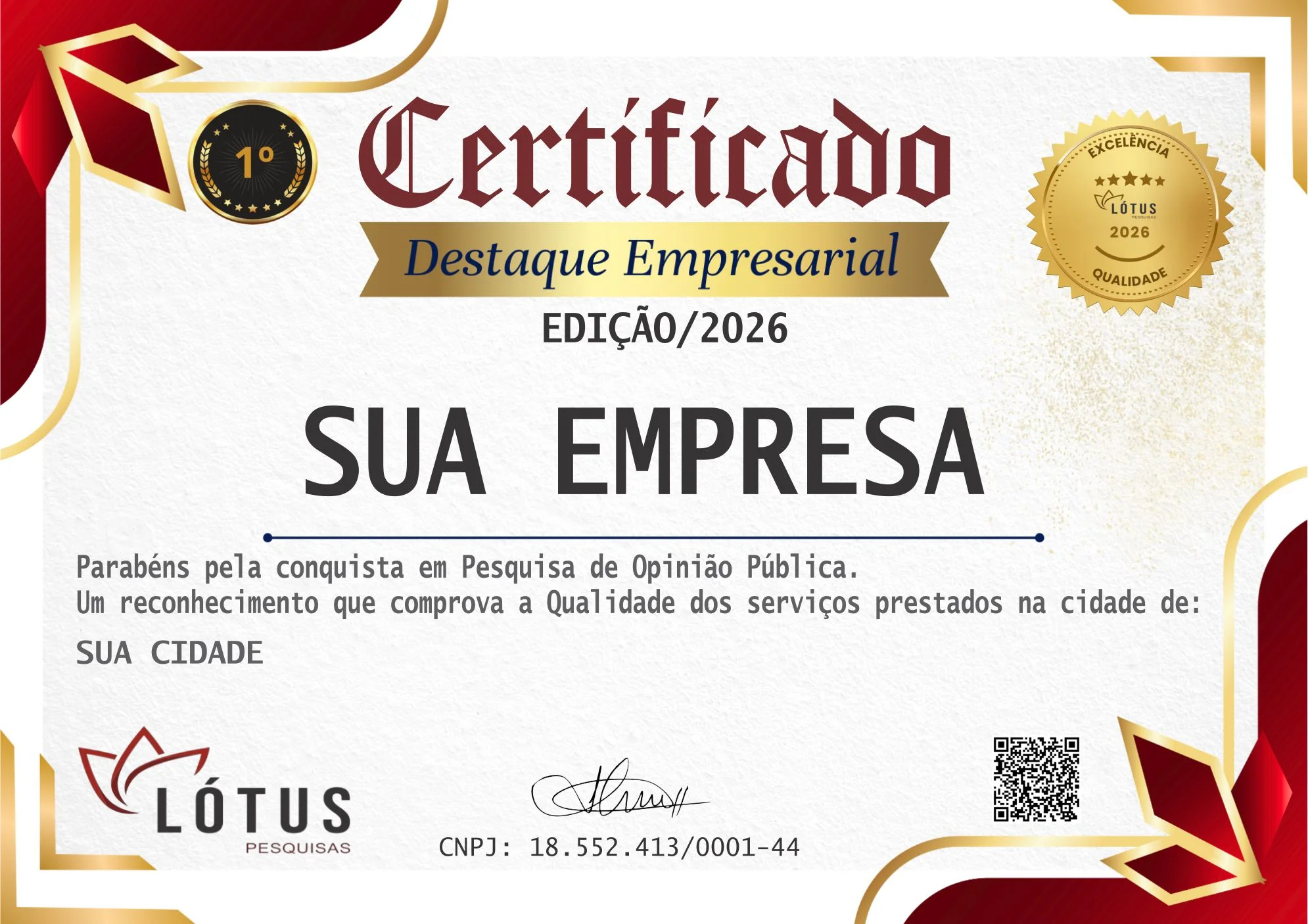 Certificado Lótus Pesquisas
